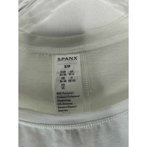 Spanx‎ Tank Top White Basic Casual Sleeveless Workout Gym Lightweight Small - Picture 2 of 11
